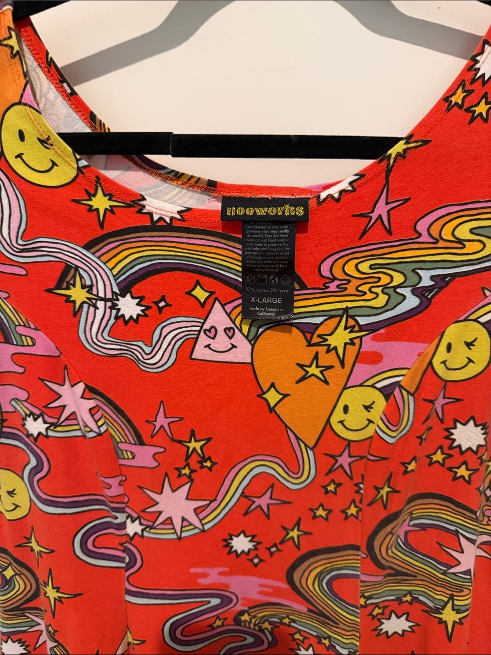 Nooworks ChaCha Smiley short sleeve Fit-and-Flare Dress XL - Picture 2 of 6